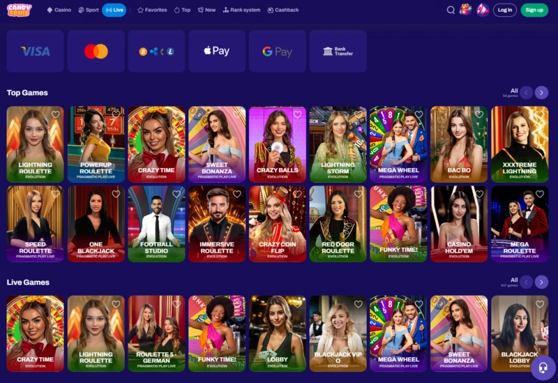 candyspinz live page